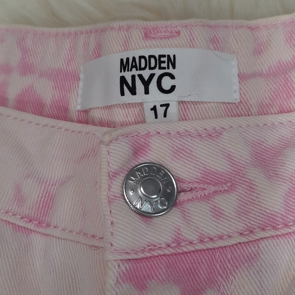 Madden NYC Pink Distressed Bellbottom Jeans - Picture 4 of 4
